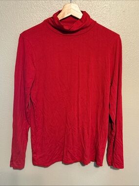 Cupio Bright Red Turtle Neck Top Long Sleeve
